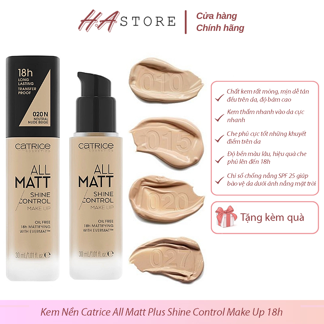 Kem Nền Catrice All Matt Cosmetics 18h Shine Control Plus Beauty Skin – Store – Make Up H.A